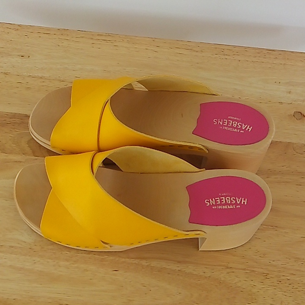 Swedish Hasbeens Yellow Sandals - Picture 2 of 8